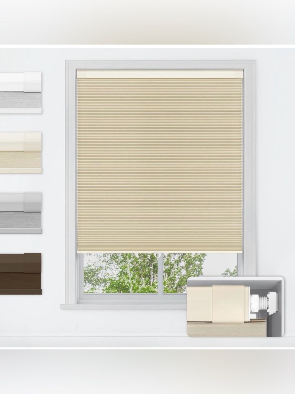 Cordless Cellular Shade 20”W 48”H - BEIGE